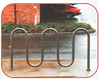 Powder Coated Wave Bike Rack - 1-5/8"